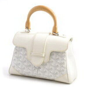 Goyard Saigon handbag shoulder bag white herringbone leather